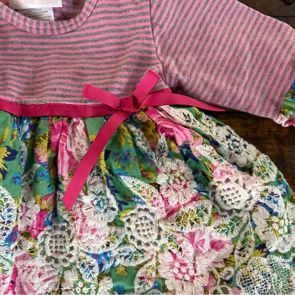 Bonnie Baby Pink Stripe and Floral Dress - Picture 5 of 7